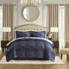 4 PCS Cal King Comforter Set Navy