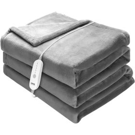 VEVOR Heated Blanket Electric Throw, 72" x 84" Full Size, Soft Flannel Heating Blanket with 10 Hours Timer Auto-off & 5 Heating Levels for Couch
