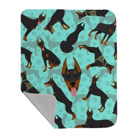 Doberman Pinscher Quilted Blanket 50x60 Artwork Pattern Quilted Throw Blanket for Bed, Couch, Sofa, Soft and Lightweight
