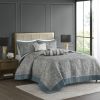 5 Piece Jacquard Bedspread Set with Throw Pillows
