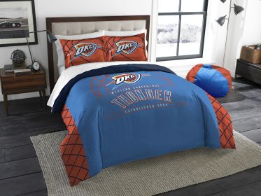 Thunder OFFICIAL NBA "Reverse Slam" Full/Queen Printed Comforter & Sham Set
