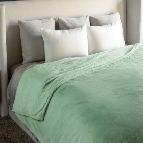 HGTV Super Luxe Faux Fur Throw Blanket Quietude 106 x 94 inches