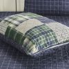 3 Piece Reversible Printed Quilt Set Green / Navy Full/Queen