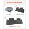 Headboard Pillow, King Size Wedge Headboard Pillow with 2 Side Pockets and 2 Headrests, Bed Wedge Pillow with Washable Flannel Cloth, for Reading
