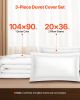King Duvet Cover Set, 100% Cotton, 3 Pieces Bedding Set King Size with 1 Duvet Cover 104 x 90 in and 2 Pillow Shams 20 x 36 in, Soft Breathable