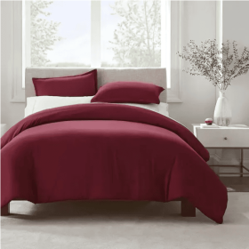 Serta Simply Clean Solid Duvet Cover Twin (Option: Style6)