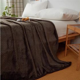 Solid Color Flannel Wheat Grain Blanket Children's Blankets (Option: Dark Coffee Color-120x200cm)