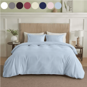 Serta Simply Clean Solid Duvet Cover Twin (Option: Style1)