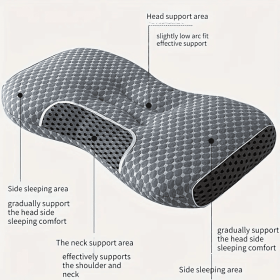 YBZ 3D Knitted Cotton Massage Pillow(1pack) (Color: Gray)