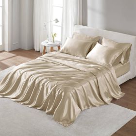 Satin Luxury Sheet Set King (Color: as Pic)