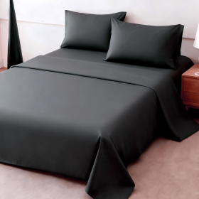 4pcs Ultra Soft 85g Sheet & Pillowcase Set, Sanded Sanded, Soft Wear-Resistant, Solid, Machine Washable, All-Season, Christmas Comforter Set, Twin (Color: Grey, size: queen(59.84''*79.92''))