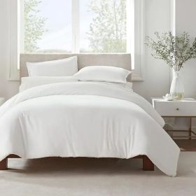 Serta Simply Clean Solid Duvet cover King (Color: White, size: KING)