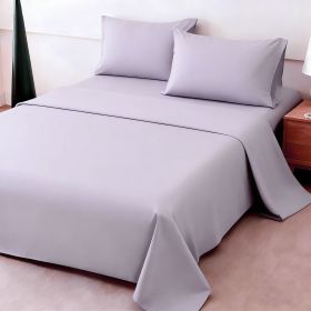 4pcs ultra-soft 85g sheet and pillowcase set, soft solid color, machine washable, suitable for all seasons, Christmas comfortable bedding set (Color: Lavender Purple, size: full(53.94''*74.8''))