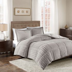 Faux Fur Comforter Mini Set (Color: as Pic)