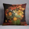 Vase with Zinnias by Van Gogh Cushion