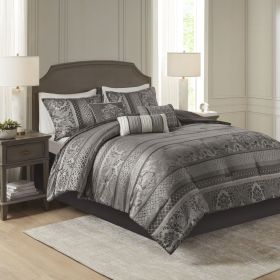 7 Piece Jacquard Comforter Set (Color: as Pic)