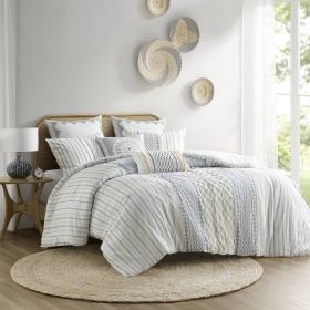 Cotton Printed Comforter Set with Chenille (Color: as Pic)