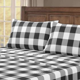Kathy Ireland 100% Turkish Cotton Flannel Sheet Set (Color: Buffalo Tartan, size: Twin)