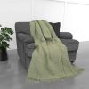 Kathy Ireland Oversized Chenille Fringed Basket Throw