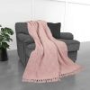 Kathy Ireland Oversized Chenille Fringed Basket Throw
