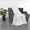 Kathy Ireland Oversized Chenille Fringed Basket Throw
