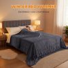 edx Electric Heated Blanket, Dual Zone Control, 10 Heat Settings, Auto-Off, Flannel Sherpa Fabric