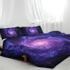 Interstellar Vortex Starry Sky Print Duvet Cover Set for Bedroom Purple Starry Sky Duvet Cover Bedding Set Kids Adult Bedroom Quilt Cover Set with 2 P