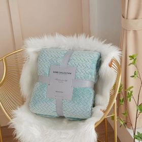 Solid Color Flannel Wheat Grain Blanket Children's Blankets (Option: Water Green-180x200cm)
